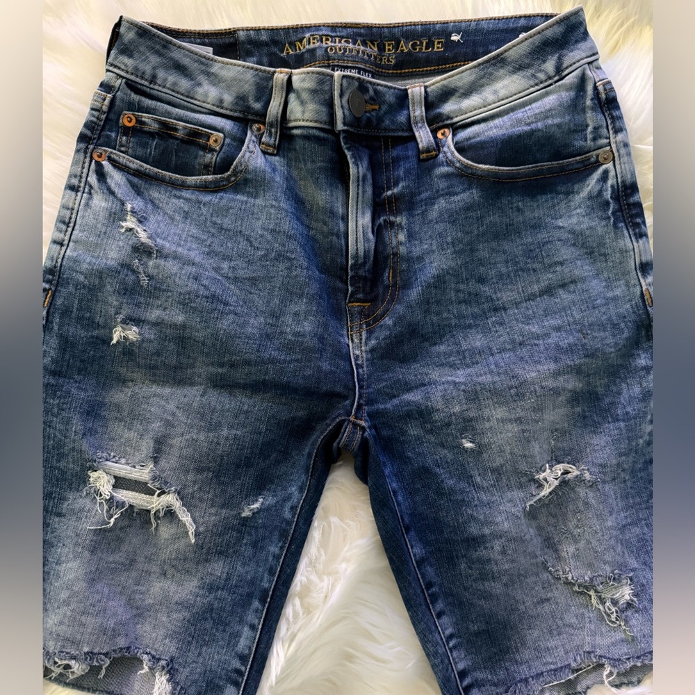 American Eagle Outfitters Ripped Blue Jean Shorts